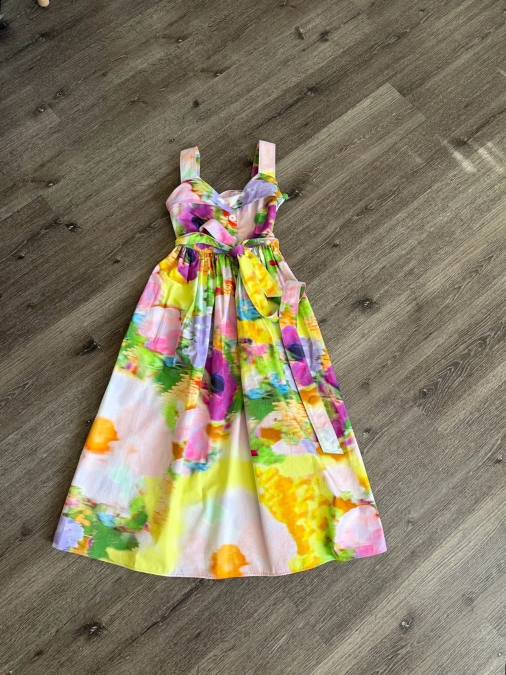 Girls' Floral Watercolor Sundress - Multicolor